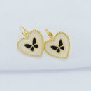 Brinco gancho coração com borboleta