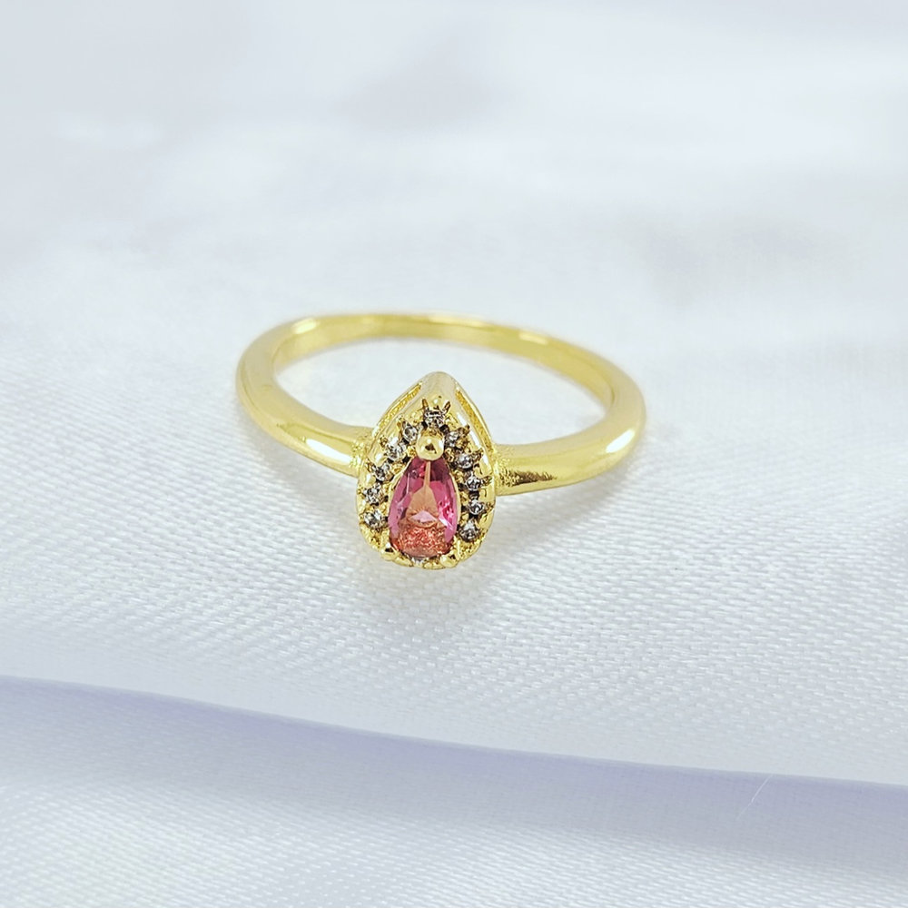 Anel cristal rosa cravejado ao redor - Imagem 2