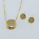 Conjunto redondo com trevo cravejado