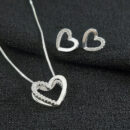 Conjunto coração fio duplo