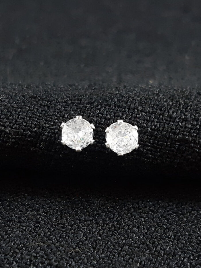 Brinco redondo pedra cristal