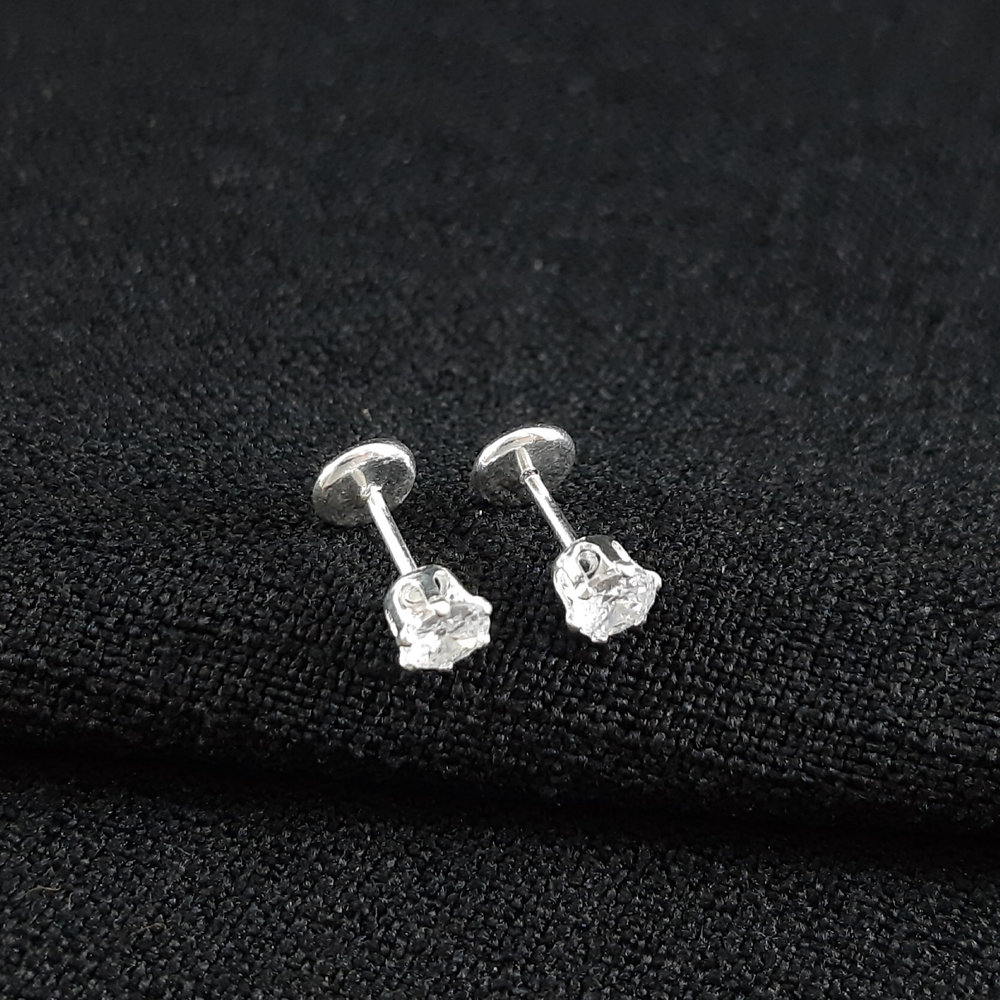 Brinco redondo pedra cristal - Imagem 2