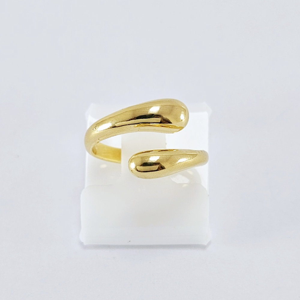 Anel duas gotas liso dourado