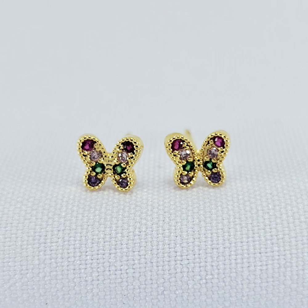Brinco borboleta cravejada - Imagem 2