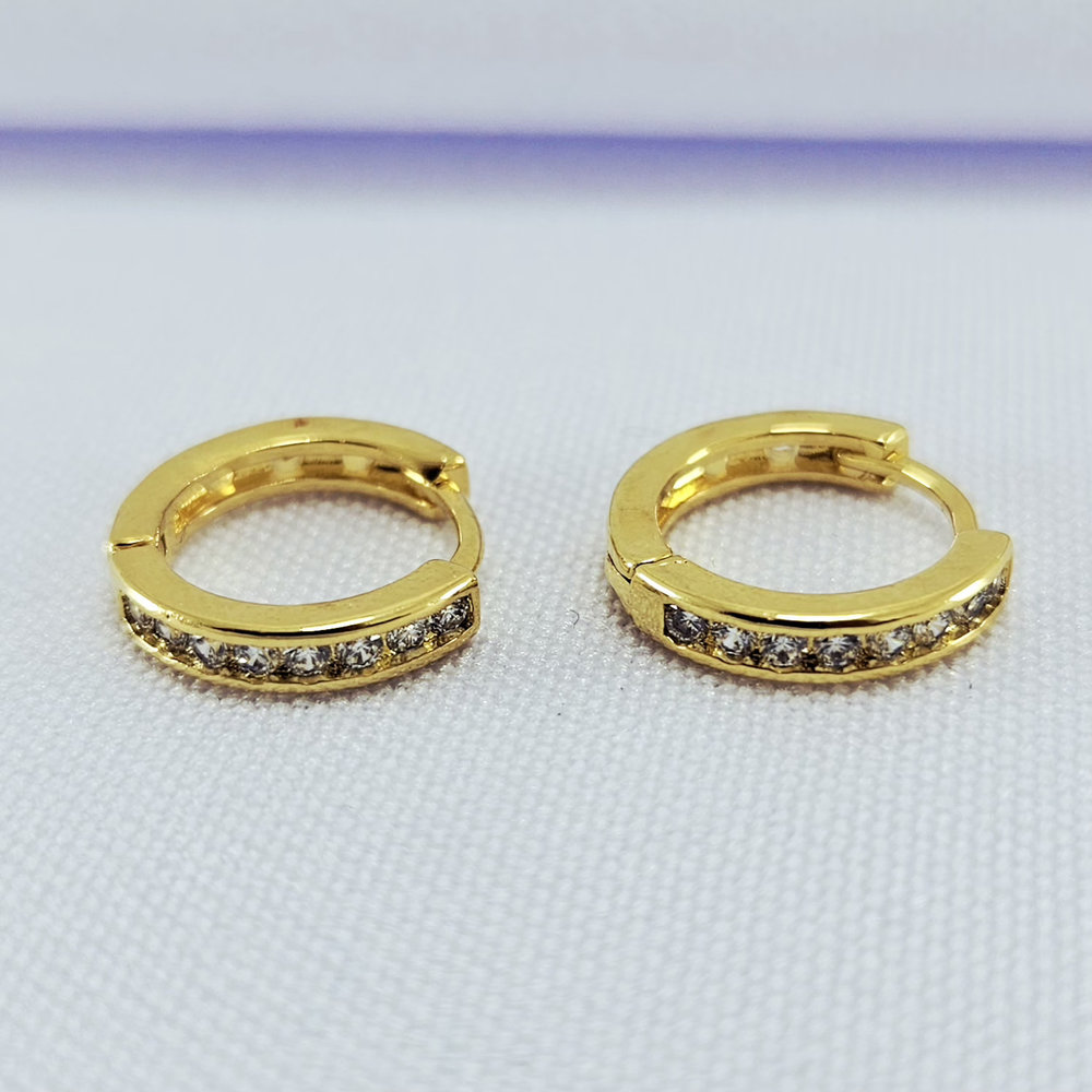 Brinco argola fio cravejado - Imagem 2