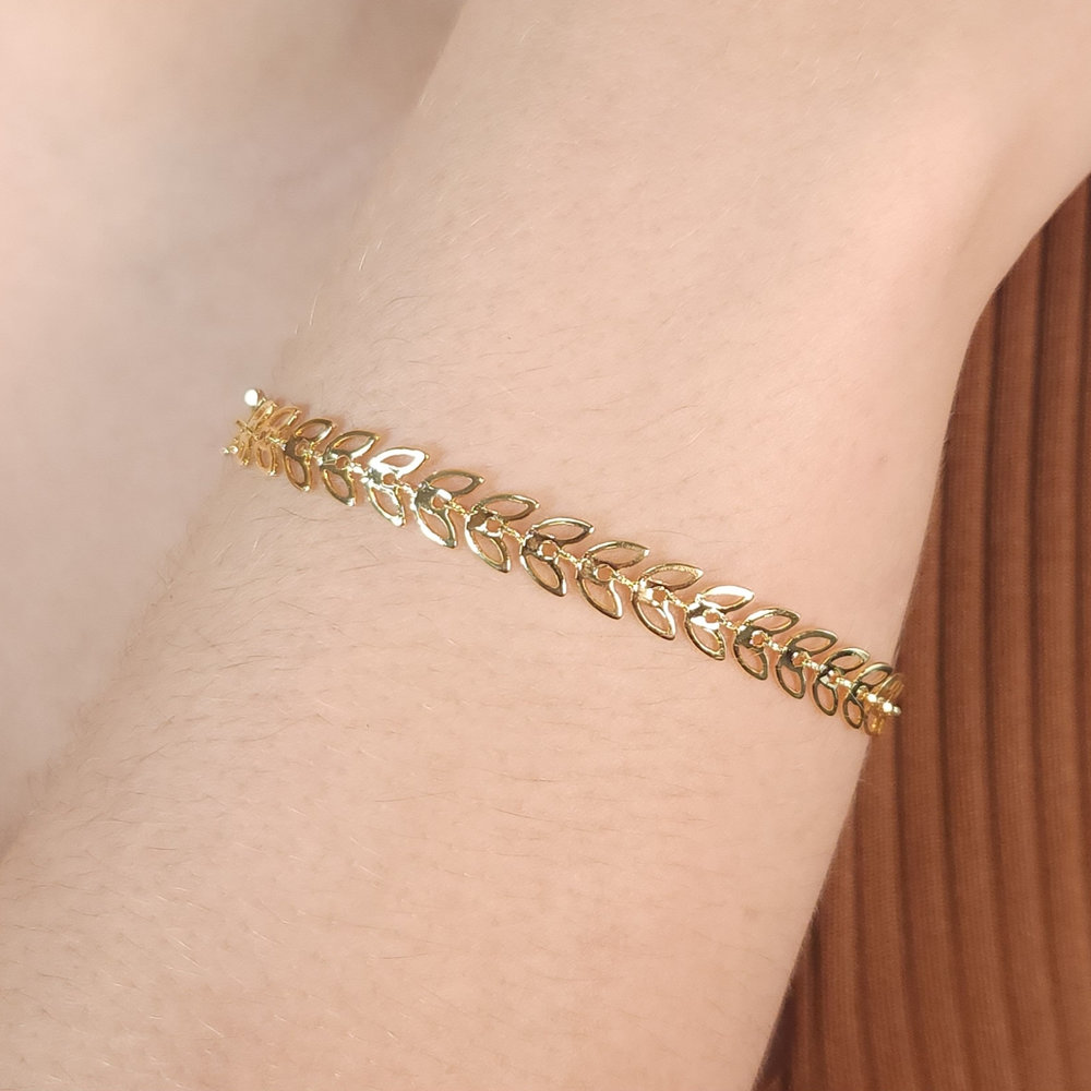 Pulseira folha vazada