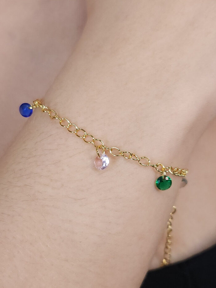 Pulseira com cristais colorido