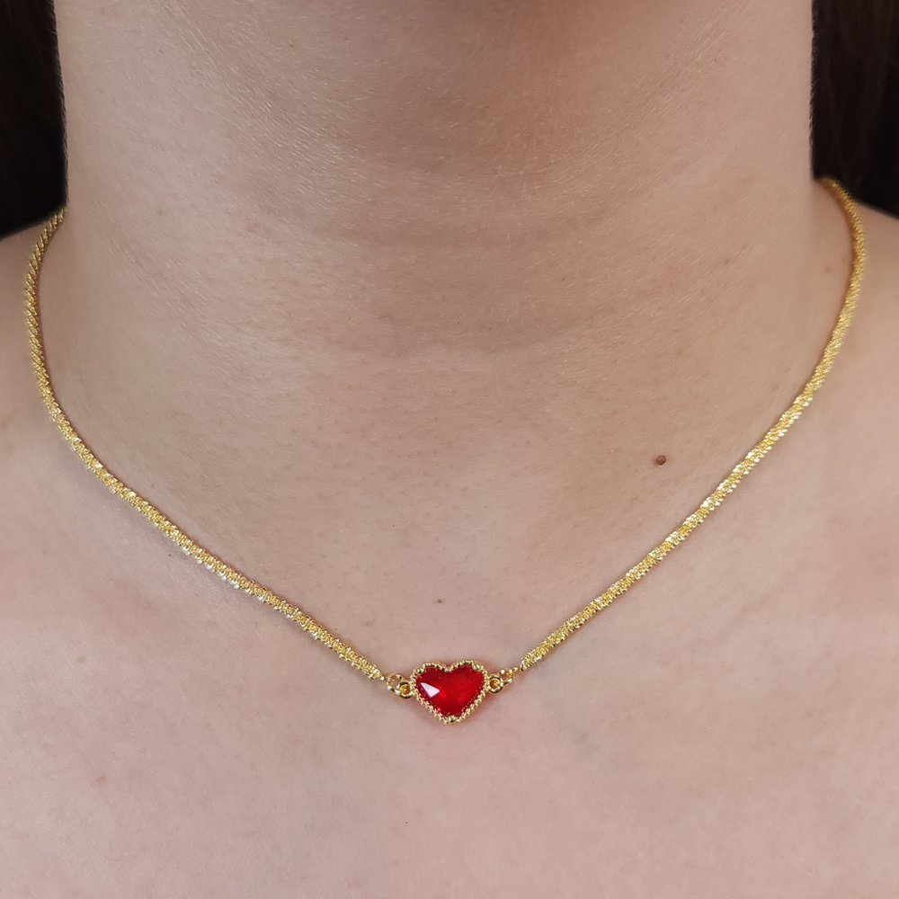 Gargantilha chocker coracão detalhado - Imagem 3