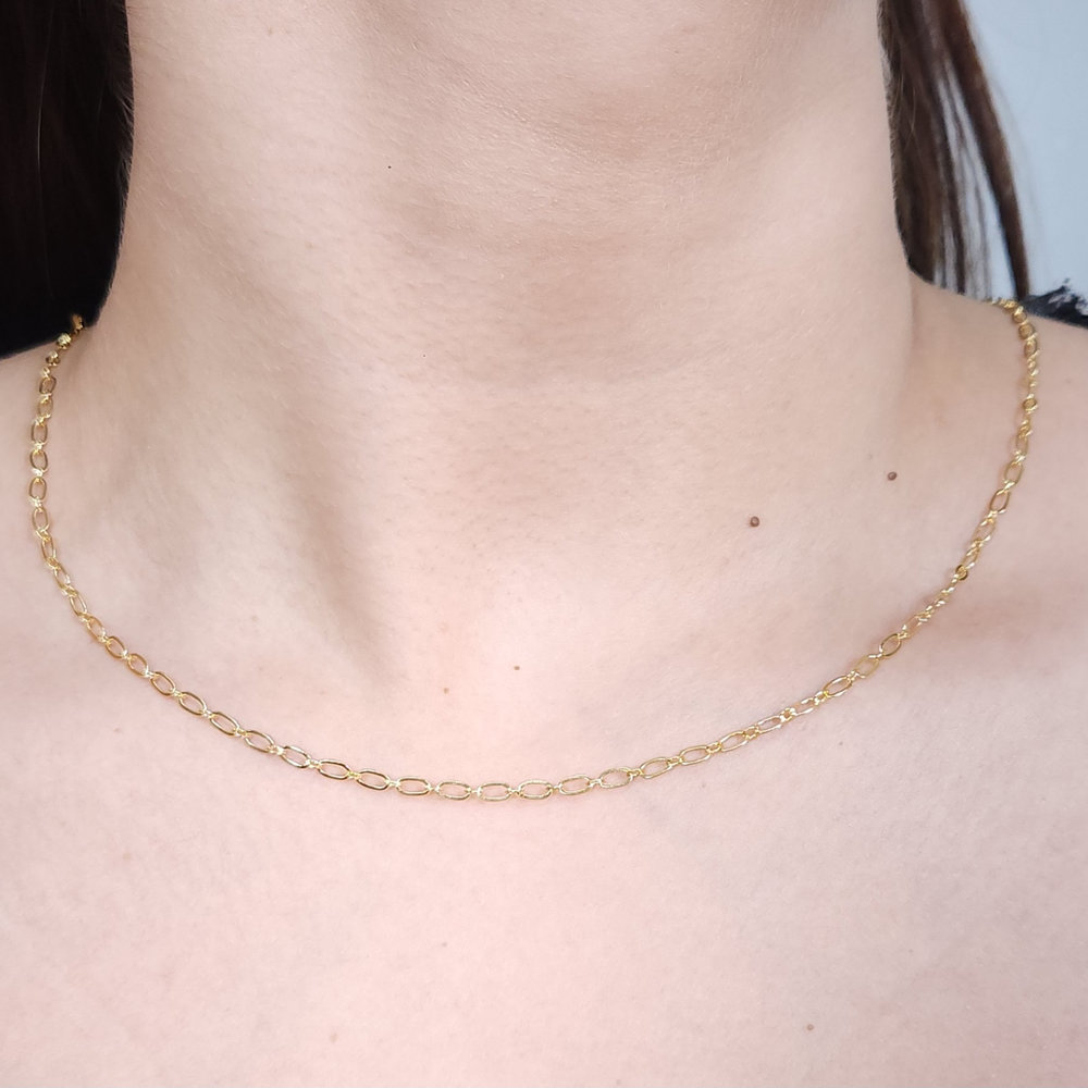 Gargantilha elos ovais dourado