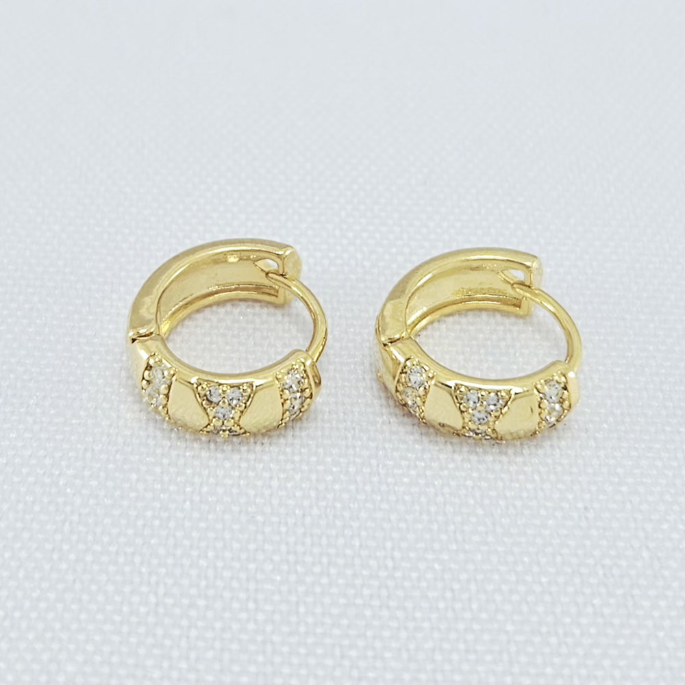 Brinco argola com pedra - Imagem 2