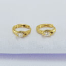 Argolinha detalhe pedra cristal oval