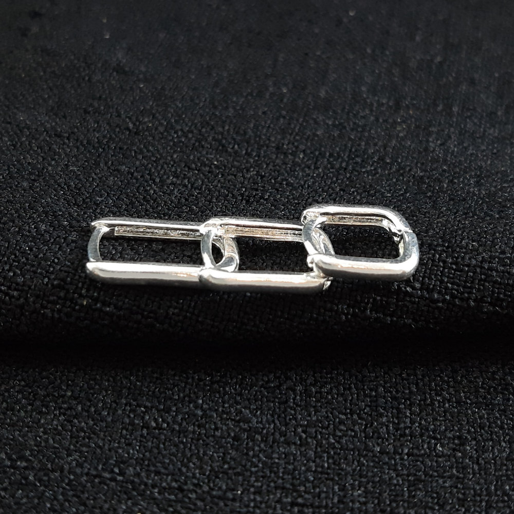 Trio de argolas retangular liso