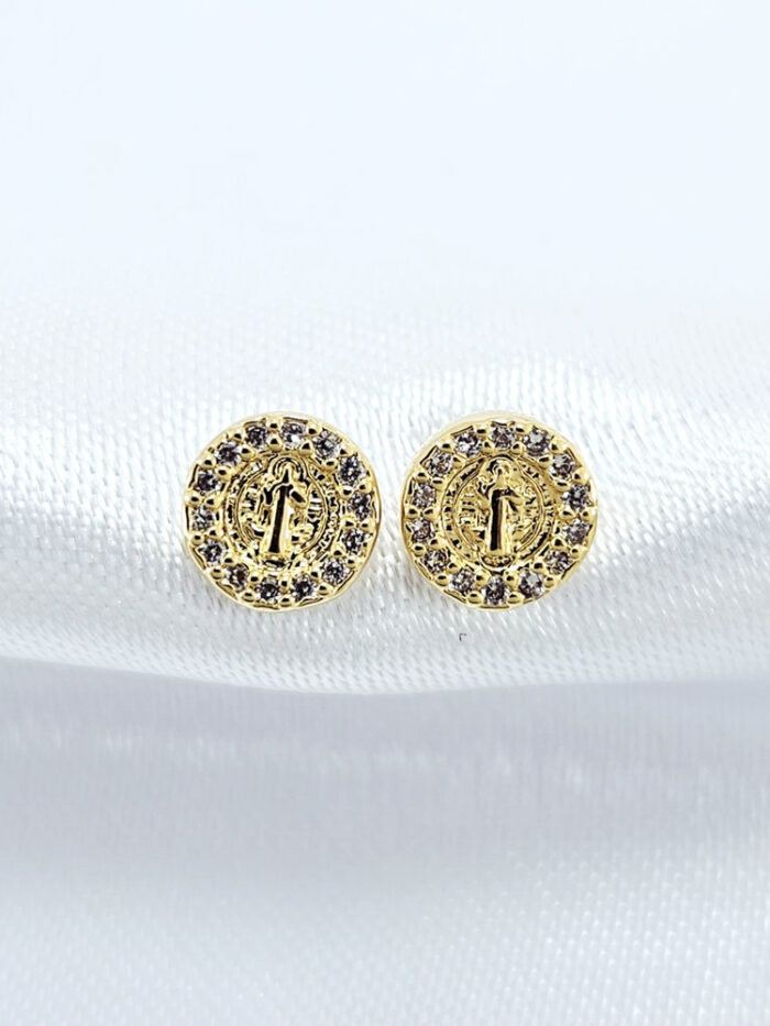 Brinco redondo são bento com zircônia