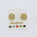 Brinco são bento redondo com zircônia