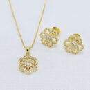 Conjunto estilo flor vazado com cristais