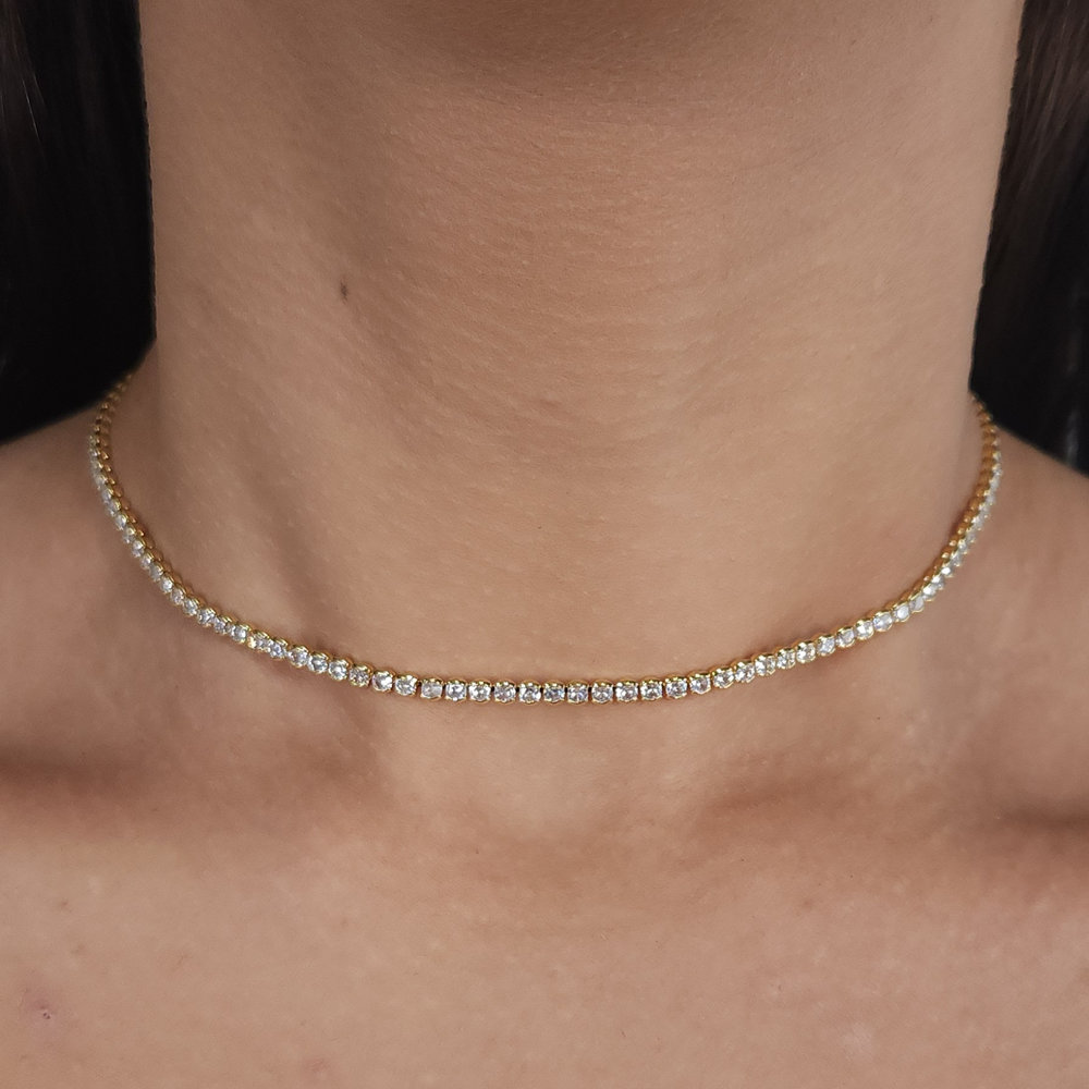 Gargantilha chocker riviera Dourada