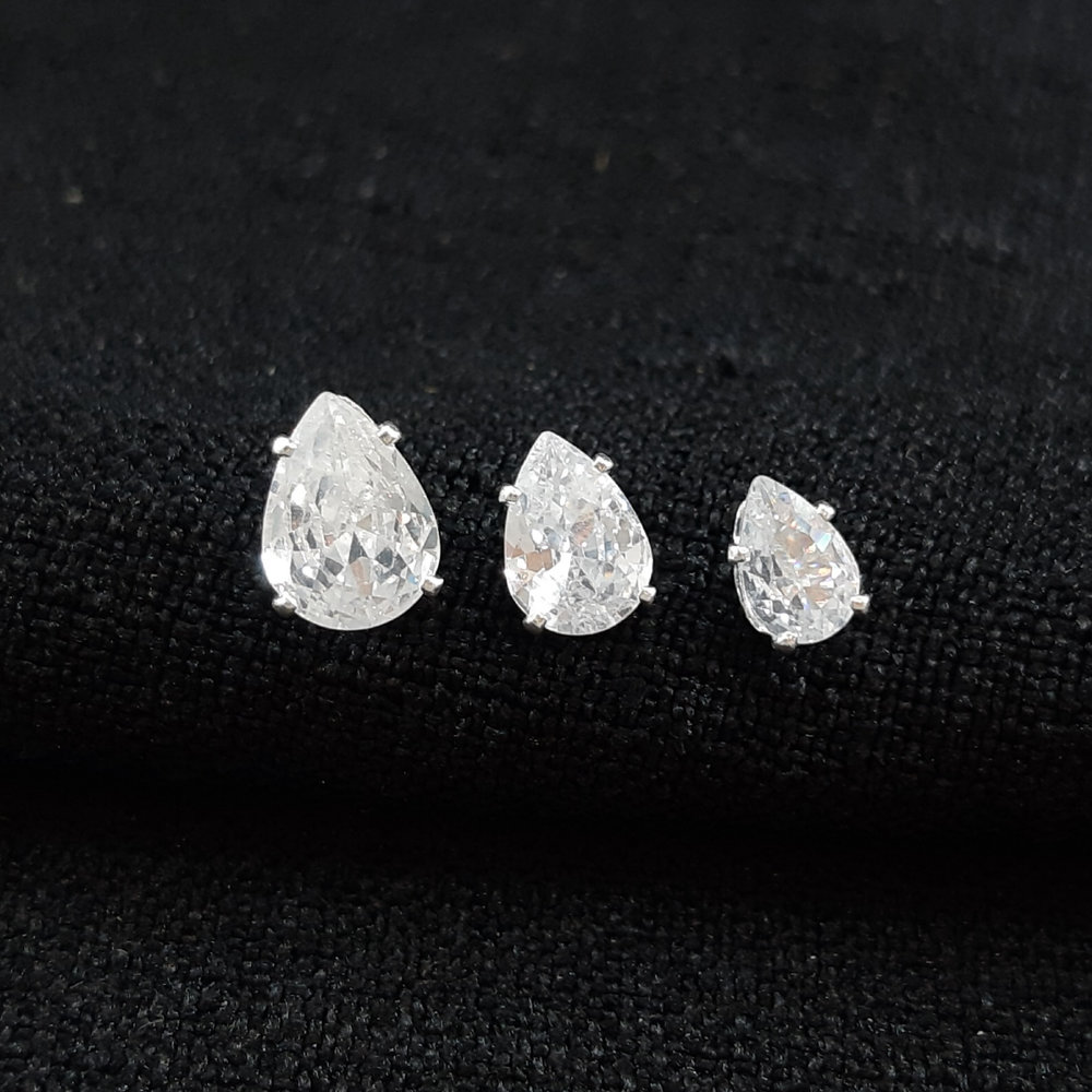 Trio de gota com pedra cristal
