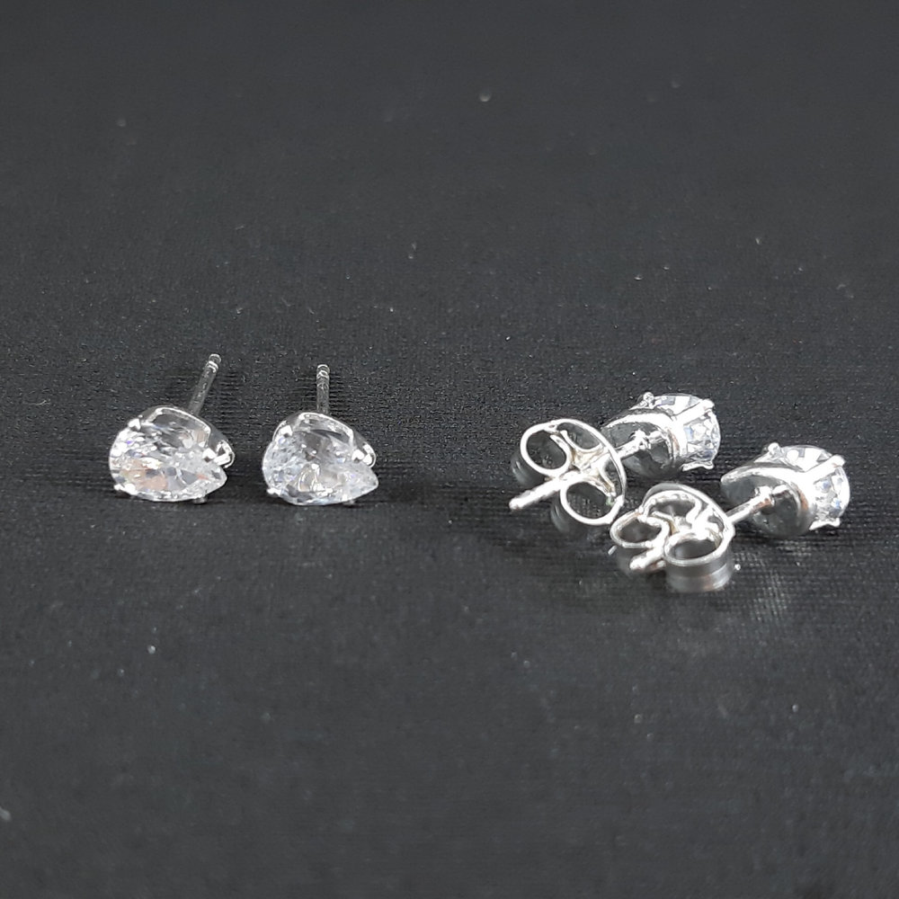 Brinco formato gota cristal