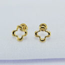 Brinco trevo liso vazado