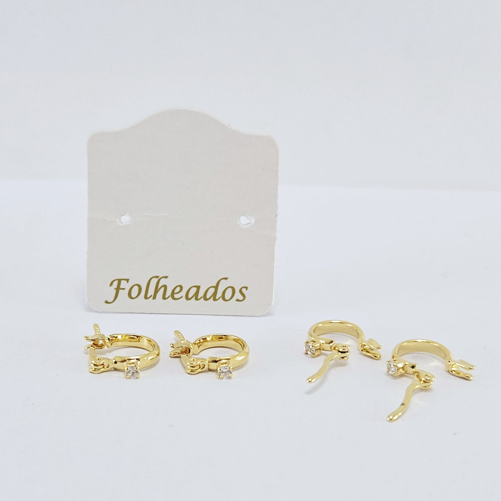 Brinco argola infantil com ponto de luz