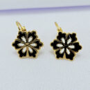 Brinco gancho flor detalhada