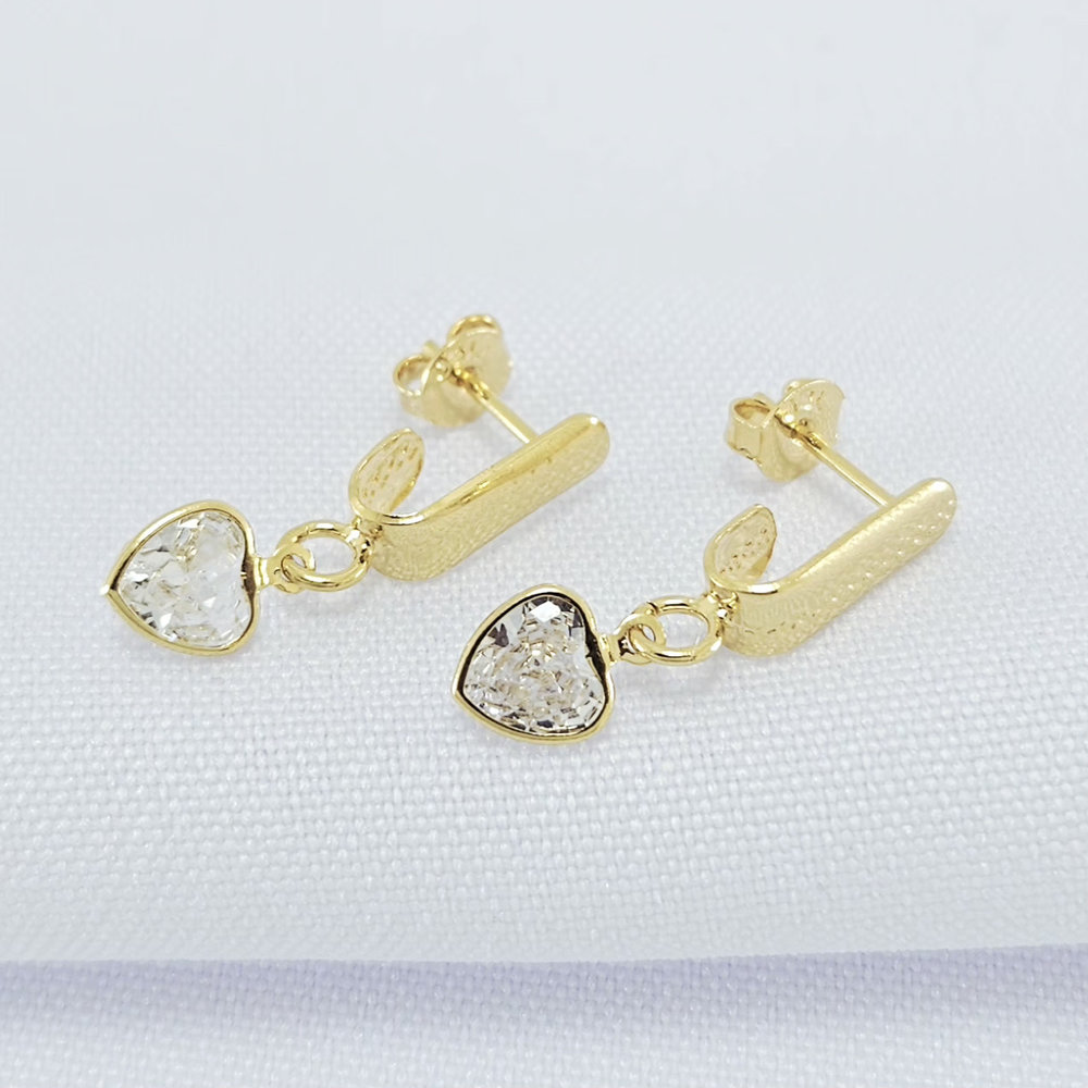 Brinco base chapeado com coração