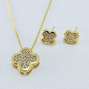 Conjunto trevo cravejado