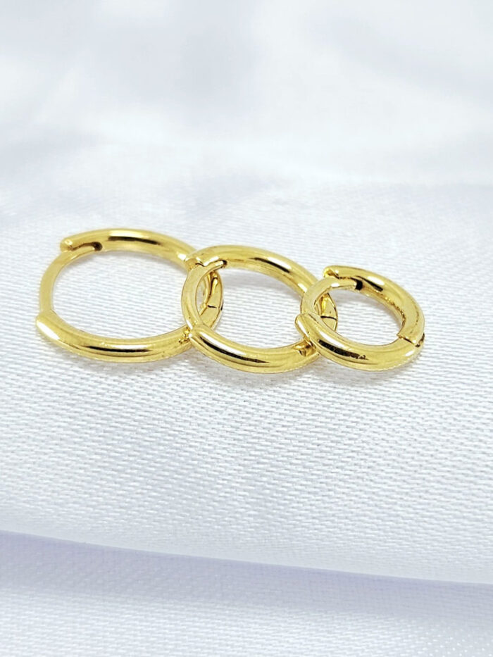 Trio argola lisa dourada