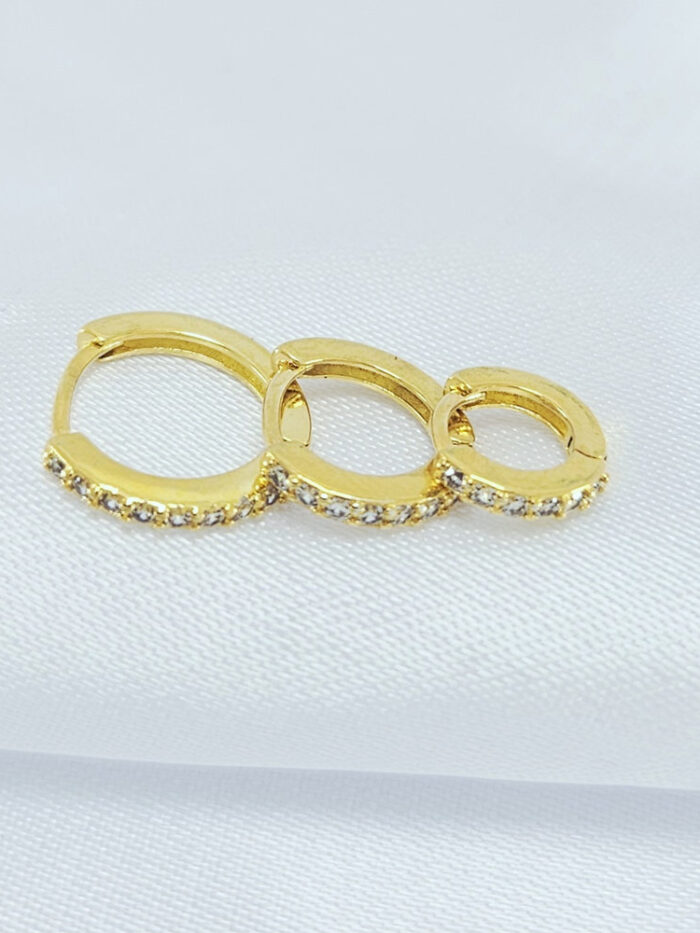 Trio de argolas cravejado