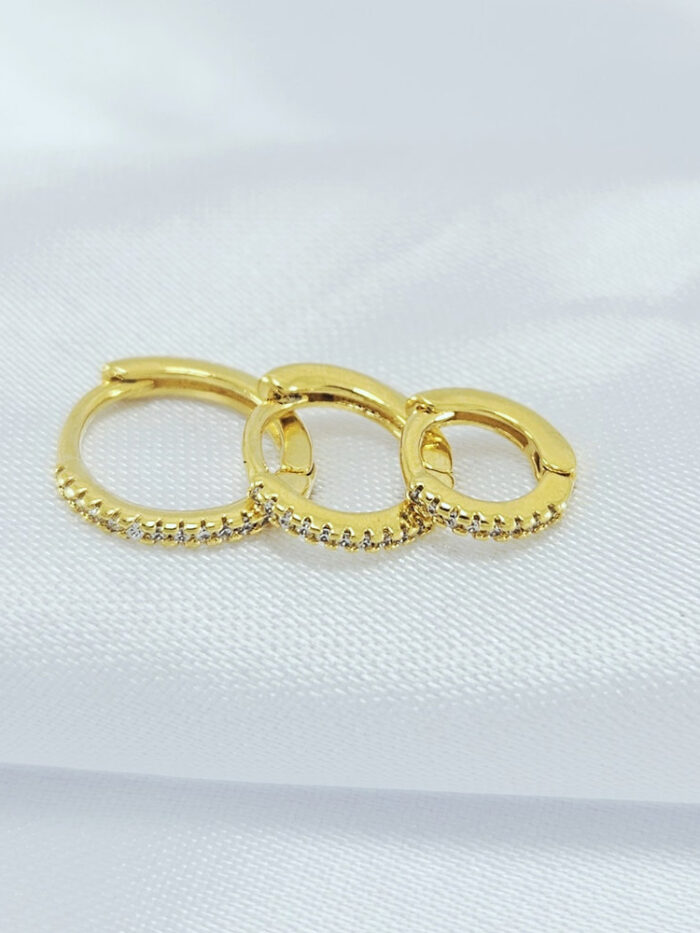 Trio de argola cravejada