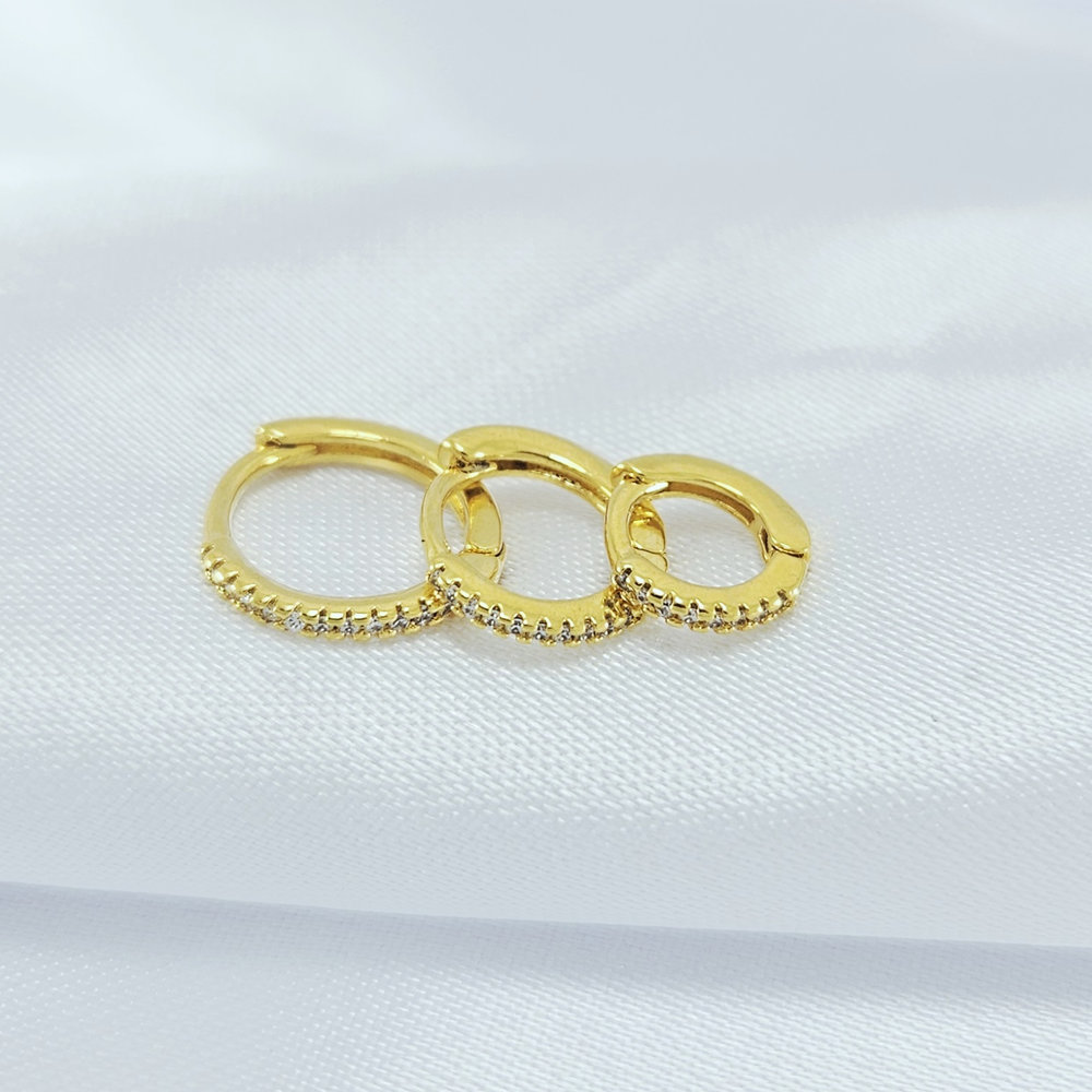 Trio de argola cravejada