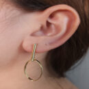 Brinco base caninho liso pêndulo círculo oval