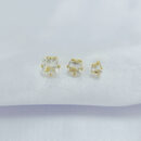 Trio de brincos ponto de luz quadrado