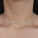 Gargantilha chocker pedra baguete cristal
