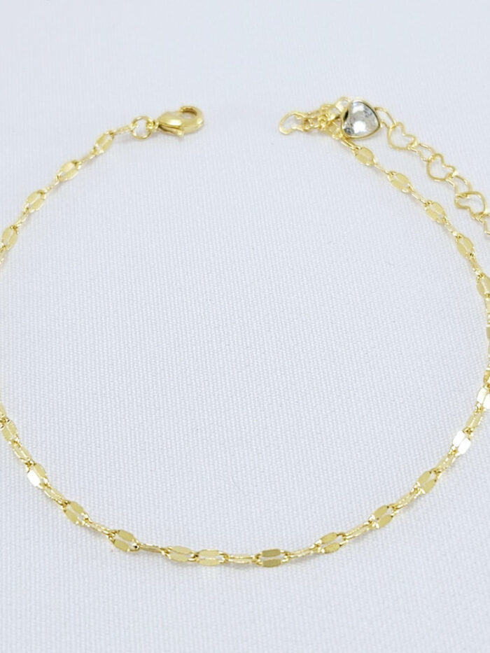 Tornozeleira coração cristal