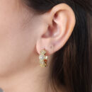 Brinco argola cravejada com cristais