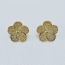 Brinco flor cristais detalhados