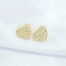 Brinco coração cravejado