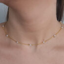 Gargantilha choker com bolinha pérola