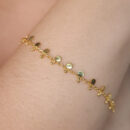 Pulseira bolinhas achatados dourado