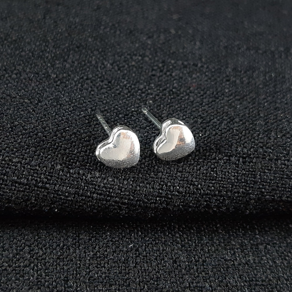 Brinco coração boleado liso - Imagem 2