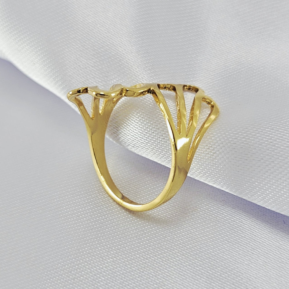 Anel folha detalhe vazado - Imagem 2