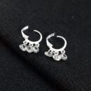 Brinco argola com três pontos de luz