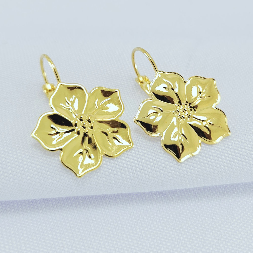 Brinco gancho flor