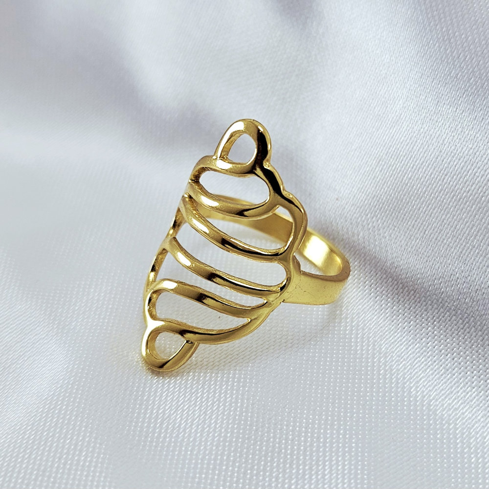 Anel Folheado orgânico vazado - Imagem 2