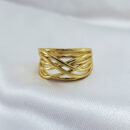 Anel entrelaçado dourado