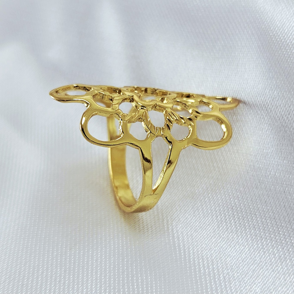 Anel estilo flor vazado - Imagem 2