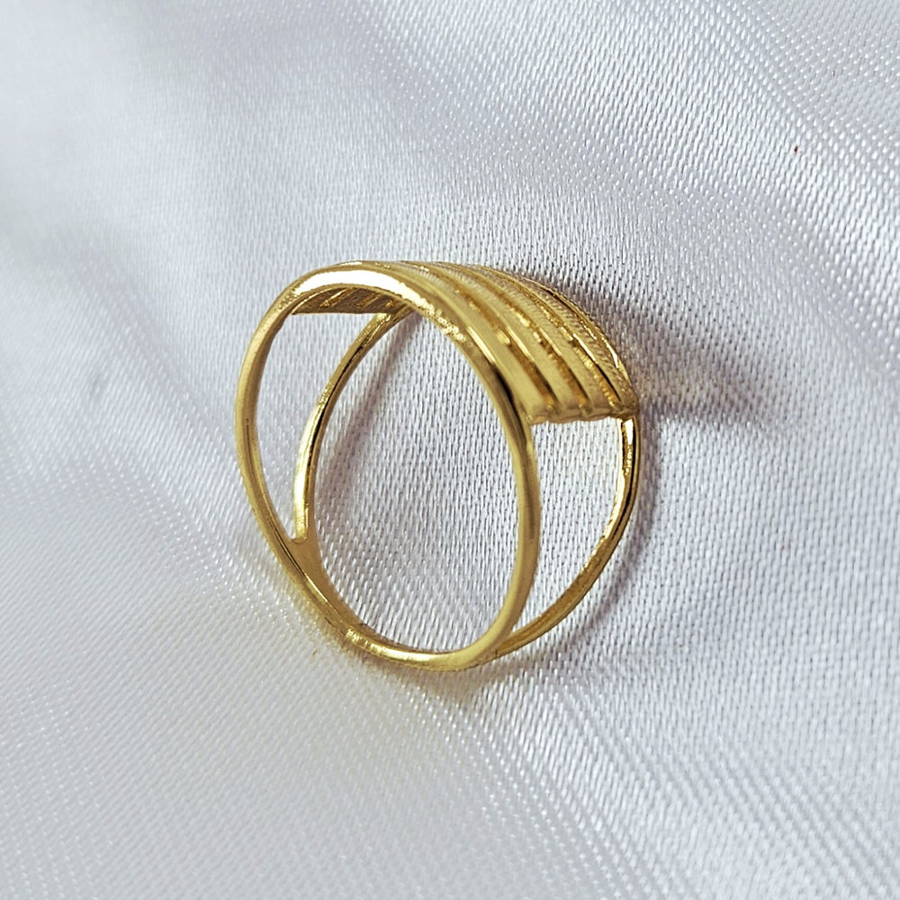 Anel Folheado quatro fios detalhe vazado - Imagem 2