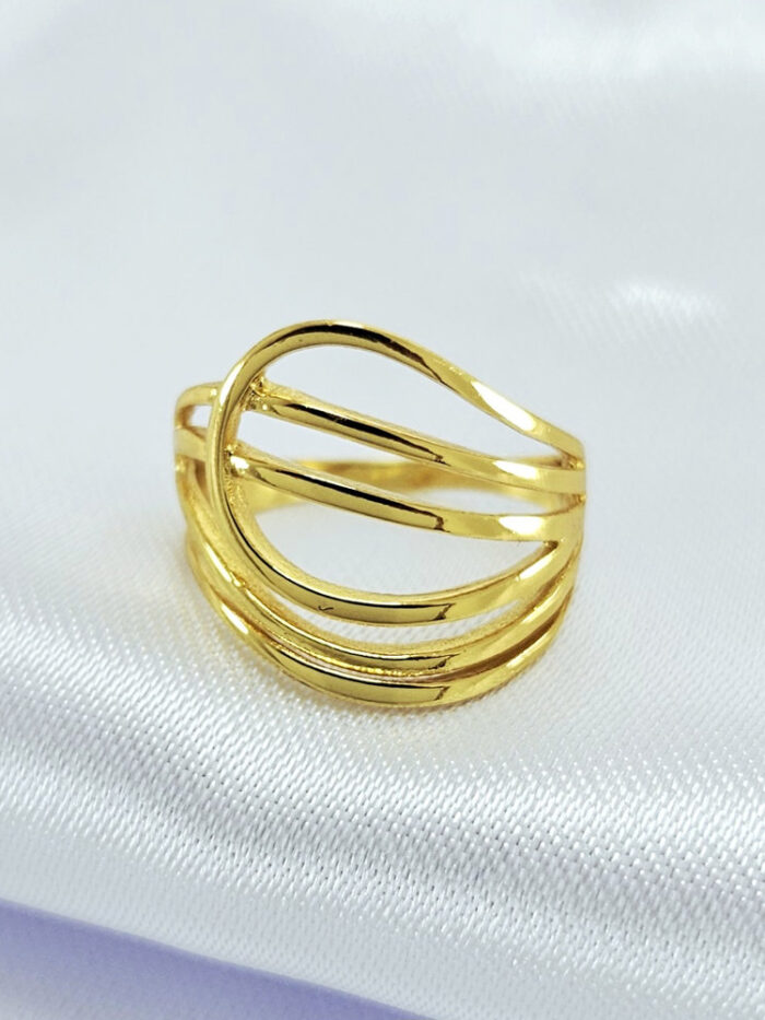 Anel seis fios entrelaçados vazado