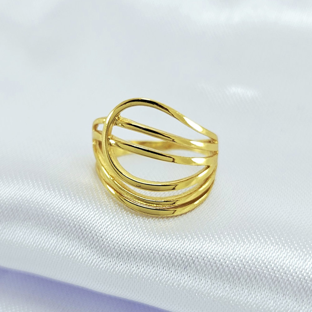 Anel seis fios entrelaçados vazado